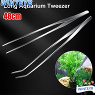 WINTEYB 1Pcs Aquarium Tweezer, Long Tong Stainless Steel Water Grass Clip,  48cm Aquarium Supplies P