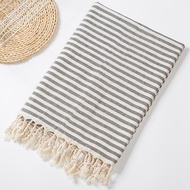 cod100% Cotton Turkish Large Beach Towel Luxury Striped Tassel Sauna SPA Bath Towel For Home 100X180