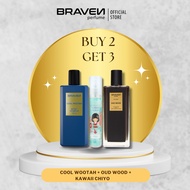BRAVEN Men Perfume Set Parfum Lelaki - Buy 2 Get 3 - Bau Fresh Cool Wootah + Bau Manis Arabian Oud W