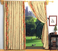 "LELONG Cozzi Rosemary Orange  French Pleated 4 Panel Sliding Door Curtain Langsir Ready Made Curtai
