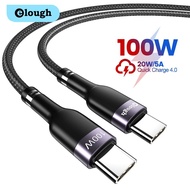 Elough 100W USB C ไปเป็น USB Type C PD สายเคเบิลสำหรับ MacBook iPad สายชาร์จเร็วสำหรับ Xiaomi Redmi Poco X3 X4 Pro Samsung Realme