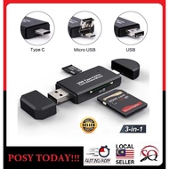 OTG 3in1 TF/SD Card USB READER Adaptor for Android Pembaca Kad USB OTG 3 dalam 1 (OTG 3IN1) USB 2.0 