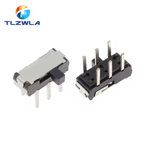 20PCS Black 6 Pins Side Allocate Six Foot Directly Insert Miniature Tact Slide Toggle Switch