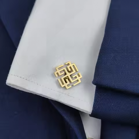 Fashion hollow Chinese knot men's cuff links, sweater shirt cuff accessories, wedding party jewelry