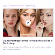 Photoshop Video Course-Digital Painting: Female Portrait Illustrations in Photoshop | Learn Photosho
