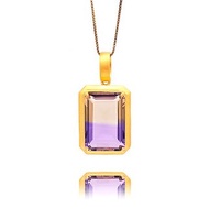 【正佳珠寶】紫黃晶 頂級雙色 3.1g 方形切割 寶石級紫黃晶吊墜