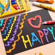 1/3/6pcs Magic Lotus Puff Pen, DIY Popcorn Bubble Drawing Pens, 6 Neon Color Paint Marker Set, Fluff