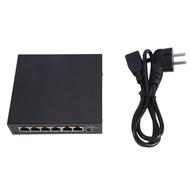 POE Switch 6Port 100Mbps Switch 4 PoE+2 UpLink with Internal Power Office Home Network Hub for IP Ca