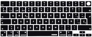XSKN Spanish Language Black EU Layout Keyboard Skin Cover for Apple M1 M2 M3 Chip MacBook Air 13.6" 15.3" with Touch ID for MacBook Pro 14.2" 16.2" with Touch ID