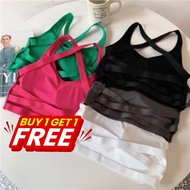 B1T1 Korean Elegant Cross Back Bra Top Sports bra Women Outdoor Sports Yoga Comfy Bra