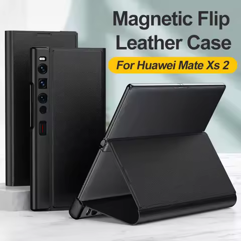 Luxury Leather Magnetic Fold Case For Huawei Mate XS 2 Shockproof Lens Protection Flip Stand Cover F