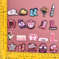 Pink Cowgrils Shoe Charms Cowgirl Western Decoration Design Gift for Women Shoes Accessories