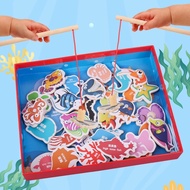 Wooden Toys, Wooden Fishing Toys with 2 Fishing Rods 32/34 PCS