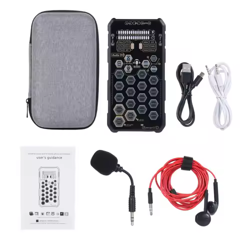 K9 Handheld Live Sound Card Sound Board Set 6 Voice Transformation Effects For Podacsting Broadcasti