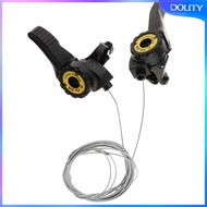 [dolity] Prettyia 2pcs Alloy 3x 5/6/7 Speed Bike Shifter Bicycle Parts with Cable