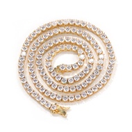 [RUSOP] Uwin สร้อยคอผู้ชาย Zircon 1แถว CZ สร้อยเทนนิส3มม. 4มม. 5มม. 8มม. เย็นออกสร้อยคอฮิปฮอปทองแดงเ