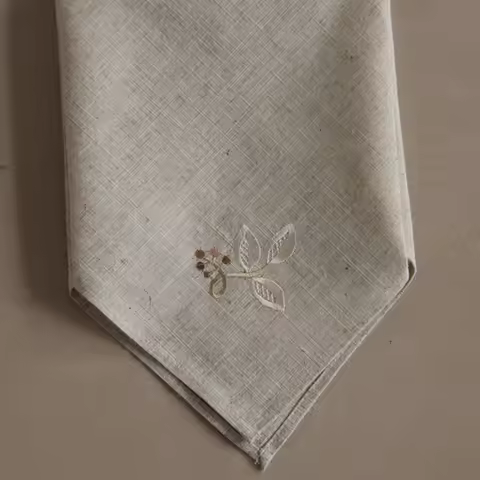 6pcs Embroidered Linen Napkins Placemats Table Mats Tea Napkin Set 40x40cm for Dining Table Home Dec