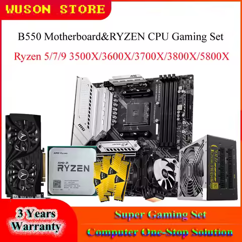 B550 WIFI Gaming Motherboard Ryzen CPU 5600X 3800X 5800X 3900X Memory 128G DDR4 3000MHz Video Card R