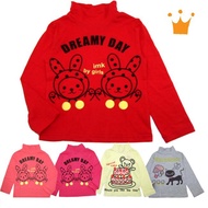 Mommy's Home AA080 Stand-Up Collar Printed Top LBB Pullover Lapel Folded Inner Match Versatile Style