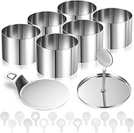 Set of 8 Dessert Rings and Food Rings Set, Stainless Steel Food Rings, Serving Rings, Diameter 7.5 c