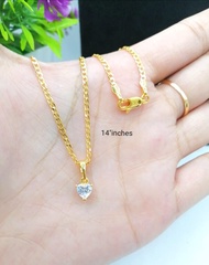 10k gold necklace 14inch heart pendant