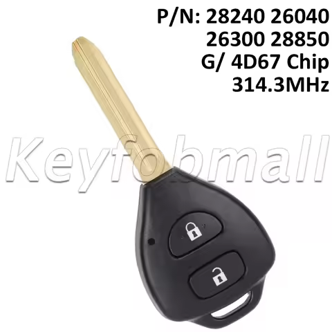 KEYECU P/N: 28240 26040 26300 28850 Remote Key Fob G/ 4D67 Chip 314.3MHz for Toyota Corolla Hiace RA