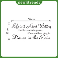 Fashionable Text Life Is Not About Quote rain Words Decal Wall Stickers in Wall Dancing Waiting