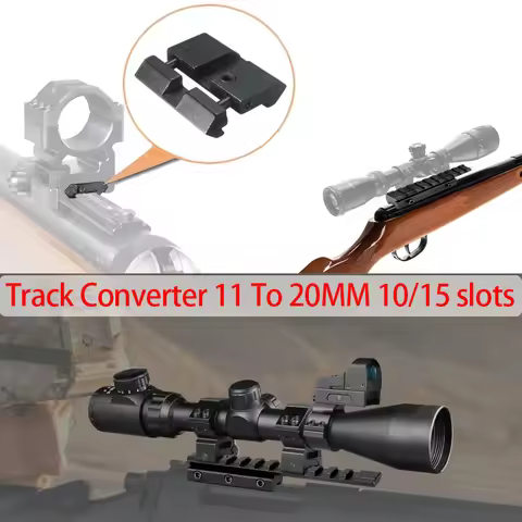 Tactical Track Converter .22 cal 11mm Dovetail to 20mm Picatinny Base Snap in Rail Scope Mount Adapt