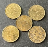香港 英女皇冠像伍毫五角$0.50硬幣一組(1977-1979, 1980, 1990) 流通品相