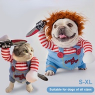 【Hipidog】Funny Dog Clothes Cat Chucky Costume Halloween Party Costume Pet Standing Outfit