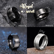 cincin suasa lelaki The Mechanical, Fashionable and Powerful Polished cincin hitam Black Ring with A