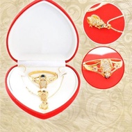 Nguyên bộ Hộp đựng trang sức cưới hình tim to +1 hộp nhẫn y hình