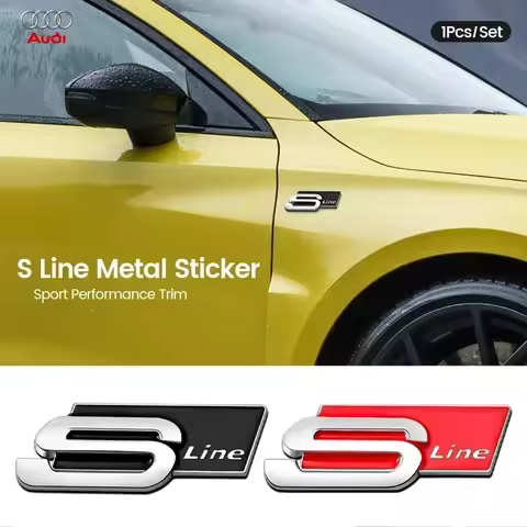 3D Metal Car S LINE Emblem Sticker Badge Decal Decoration For Audi sline A1 A3 A4 A5 A6 A7 A8 B5 B6