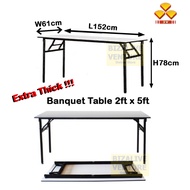 (EXTRA THICK) 3V Foldable Wood Top Banquet Table 2ft x 5ft | Gaming Table | Office Table | Study Tab