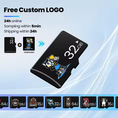 Free Custom Logo Memory Card TFMICROSD 128GB 64GB 32GB Mini Card for Camera Mobile Phone 4K HD TV Cl