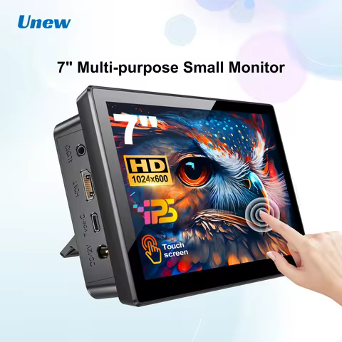 Unew 7" Touchscreen Monitor | HDMI/Type-C Driver-Free, VESA 75*75mm, Works with Phone & Laptop Car C