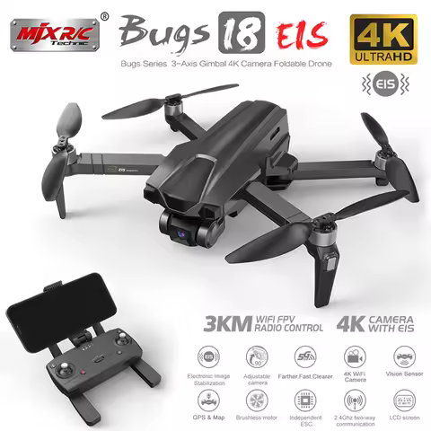 MJX Bugs B18 Pro GPS Drone 3KM 4K Professional HD Dual EIS Camera 3-Axis Gimbal 5G WIFI Brushless Fo
