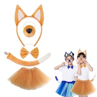 Bluey Party Dress Up Halloween Costume Cosplay Set Stage Performance Dog Costume Bingo Mesh Skirt Bl