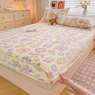Defasilk | ผ้าป้องกันเตียงหนาแบบฟelp Velvet คอรัล มิลค์สำหรับฤดูหนาว
