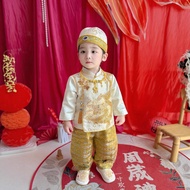 National Style Baby One-Year-Old Dress Male Female Baby One-Year-Old Banquet Catch Weekly Golden Bab