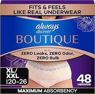 Always Discreet Boutique Incontinence and Postpartum Underwear for Women, Maximum Protection, XL, Ro