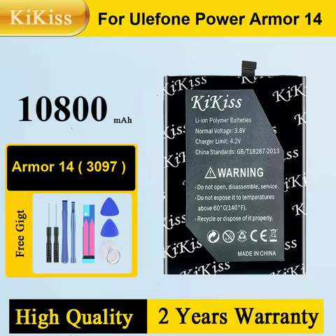 KiKiss 3097 Replacement Battery for Ulefone Power Armor 13 14 Phone Li-ion Lithium Polymer Rechargea