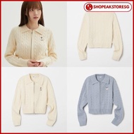 SPAO, (WOODIE) COLLAR NECK ZIP-UP CARDIGAN, POSPCKF49GY1 (KPSP309)