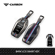 V-Carbon Metal Key Cover Smartkey Casing Metal Key Cover bmw LED LCD Smart Key i8 | 3 5 7 Series