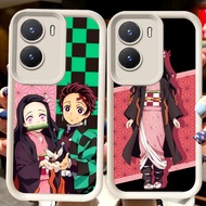 H109 Tanjiro X Nezuko White Casing for VIVO Y35 Y75 Y01 Y55 Y22 iQOO 13 Z10 T4 Z9X Y15s Y22s Y56 Y15