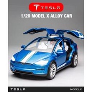 【LT】124 模型車 特斯拉 MODEL X 汽車模型 仿真合金車模 金屬汽車模型 擺件 禮物 鷗翼車門