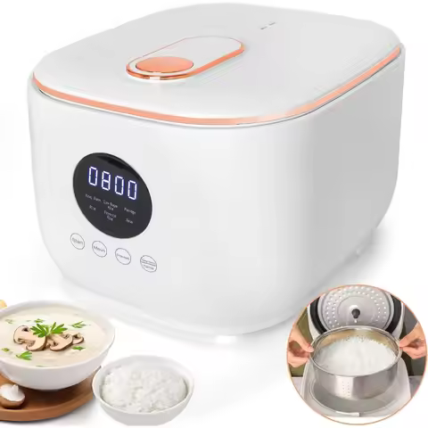 Small Low Carb Rice Cooker 6 Cup, Electric Mini Rice Cooker with Steamer Basket, Smart Rice Cooker R