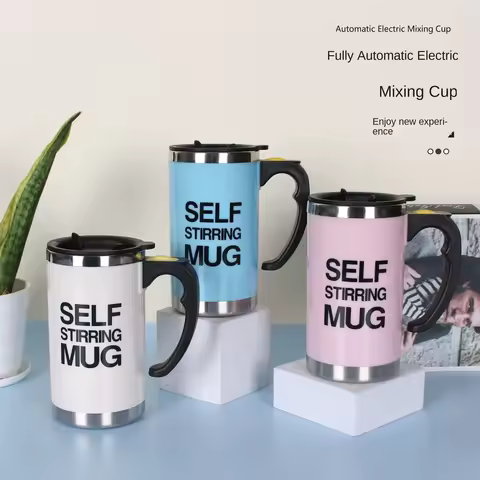 500ML Self Stirring Mug Stainless Steel mix Coffee tea Cup with Lid Automatic Electric Lazy Coffee M