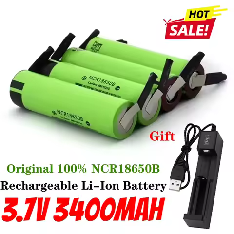INR1865034B battery DIY nickel strip Lithium ion rechargeable battery 18650 3.7V 3400mAh, high curre