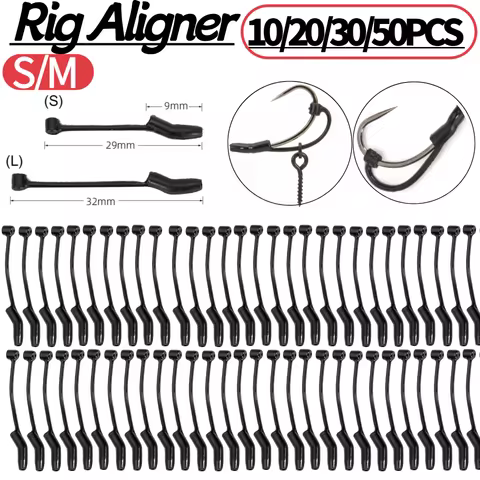 10/20/30/50PCS Carp Fishing D Rig Kickers Hook Line Aligners for Ronnie Rigs End Tackle